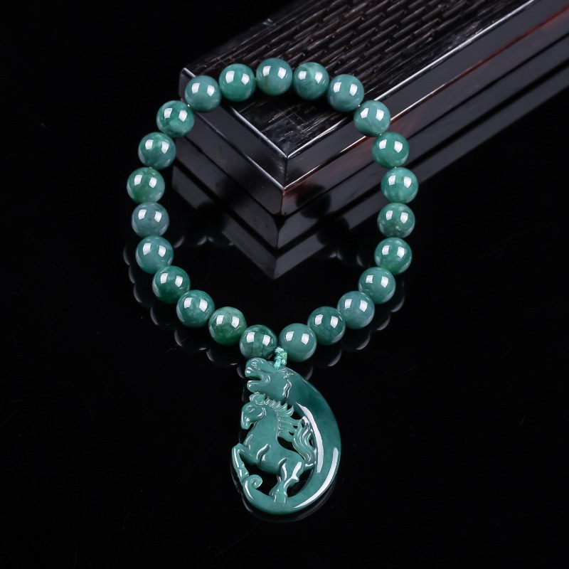 Beading - Bracciale in Giada Naturale Blu Acqua