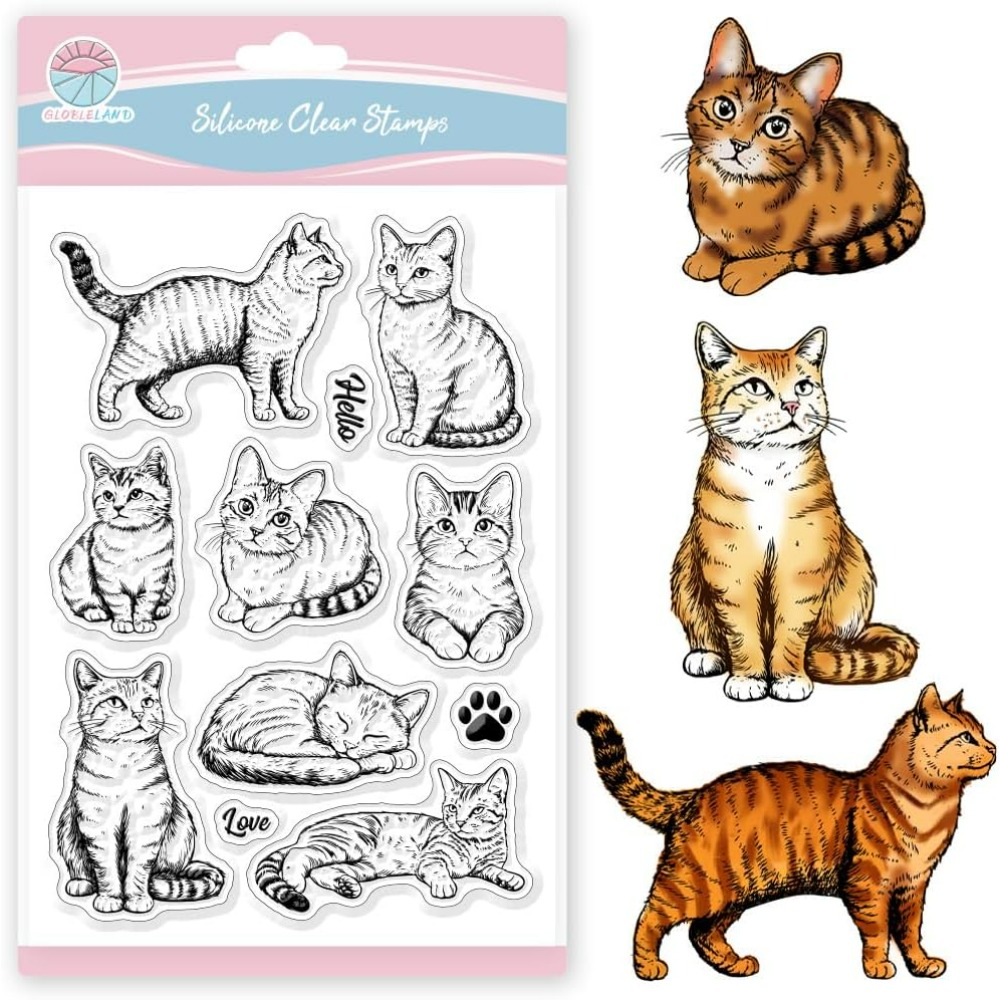 Clear Silicone Stamps For Card Making - Timbri trasparenti per gatti Timbri trasparenti