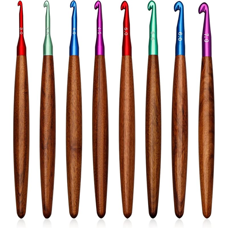 AB34-Uncinetti in alluminio co - Wooden Crochet Hooks Ergonomic Handle recensione e prezzo